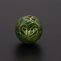 Perles rondes traditionnelles en cuivre émaillé cloisonné, séparées par des filigranes, multi-spécifications, polies, motif des Dix Mille Fleurs