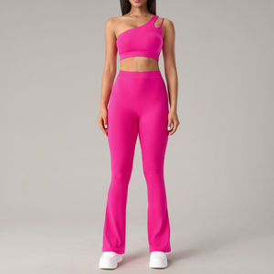 ملابس اليوغا النسائية العصرية الجديدة ، حمالة صدر غير ملحومة عالية الجودة جيدة التهوية ، سراويل رفع عالية الخصر ، تسليم سريع ، انخفاض موك OEM - Product Image 3