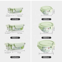 Ensemble de contenants alimentaires hermétiques en verre avec couvercle en PP sans BPA, pour micro-ondes, conservation des aliments frais, et sac à lunch bento