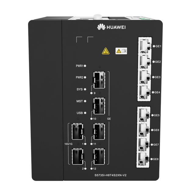 Huaweis S5735I-H8T4S2XN-V2 Series 98012185 (8 X 10/100/1000BASE-T Ethernet Ports, 4 X Gigabit SFP) Enterprise Switches