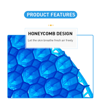 Coussin de siège rond pour chaise de bureau Traitement des hémorroïdes et soulagement de la douleur du coccyx Coussin de siège frais en gel bleu respirant pour beignet oblong