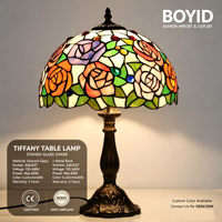 Lampe de table en verre coloré Boyid-Style rétro européen pour chambre à coucher, bureau, bar, hôtel et villa. Lampe de luxe créative