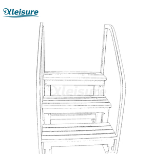 Escalón de 3 Niveles para <span class=keywords><strong>Piscina</strong></span>, <span class=keywords><strong>Rectangular</strong></span>, de Poliestireno Expandido, Color Marrón, con Pasamanos - Product Image 4