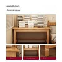 Bureau d'ordinateur en bois massif Huanju avec étagère intégrée, non pliable, non réglable, gain de place, écologique