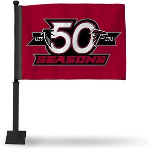 Expédition rapide, drapeau de voiture imprimé des Falcons d'Atlanta, 100% polyester, bannière incluse, mât de drapeau neuf - Product Image 4