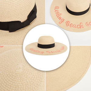Outdoor High Quality Custom Oversized Wide Brim Floppy <strong>Panama</strong> Straw Hat With Logo - Product Image 2