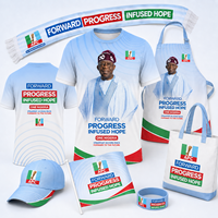 Kaos Kampanye Politik Nigeria Custom Harga Terjangkau, Lengan Pendek, Sablon Digital, Logo OEM, Cepat Kering, Bahan Polyester