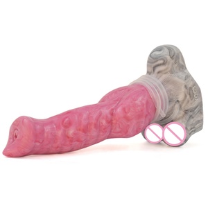 YOCY Gory Raw Meat Color Lifelike Dildo Hawk Wolf Anal Plug Silicone Fantasy Toy for Women Men With <b>Suction</b> Cup Big Knotted - Product Image 2