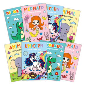 Ensemble de livres de coloriage et de dessin DIY pour enfants, thème fête de dessins animés, papier d'activités, cadeau pour enfants - Product Image 1