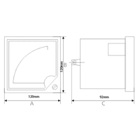 Voltmeter AC Analog 6L2 0-450V Kelas 1.5 Meter Tegangan Panel Mount Persegi dengan Jarum Penunjuk untuk Kabinet Distribusi