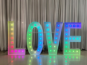 Letras y Números LED de Metal de Lujo al por Mayor, Decoración para Actividades al Aire Libre, Fiestas Grandes, Suministros para Bodas - Product Image 4