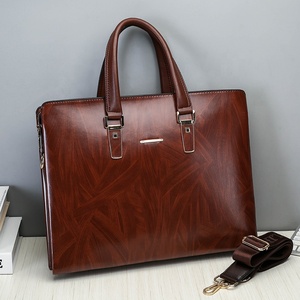 Sacs à bandoulière en cuir élégants pour hommes de grande capacité, sacs à main décontractés pour le travail, sacs à main en cuir PU pour le travail - Product Image 2