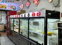 Vitrine Réfrigérée à Double Température avec Compresseur, Plateau de Refroidissement et Porte Coulissante pour la Restauration de Hot Pot et le Service Alimentaire