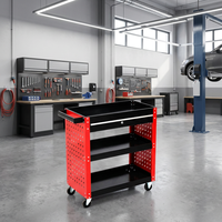 Chariot à outils silencieux robuste en acier à 3 niveaux, chariot de manutention plat personnalisé pour entrepôt industriel et atelier