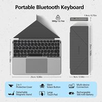 Clavier Bluetooth pliable en gros, rechargeable, compact, ultra-fin, multi-appareils, sans fil, pour tablettes
