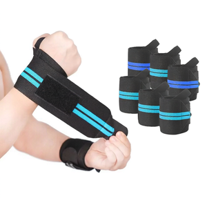 Individuelles Logo Hochbelastbare <span class=keywords><strong>Gym</strong></span>-Handgelenkbandagen Elastische Sport-Handgelenkstütze für Powerlifting Crossfit Fitness Workout Training - Product Image 1