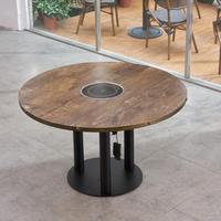 Modernes Minimalistisches Hotel-Restaurant Esszimmerstuhl und Tisch-Set mit Metall- und Holzmaterialien