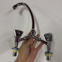 Robinet de lavabo de luxe en alliage de zinc électroplaqué à double poignée de 8 pouces avec noyau de valve tout en cuivre