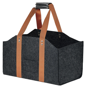 Grande capacità <span class=keywords><strong>in</strong></span> <span class=keywords><strong>feltro</strong></span> di legna da ardere cestino pieghevole per camino <span class=keywords><strong>borsa</strong></span> porta fuoco porta legno con maniglie - Product Image 6