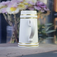Chope à bière classique bleue à thème féminin - Design gothique orné de motifs de cathédrale, tasse en porcelaine de 700 ml pour vin et bière, emballée en coffret cadeau, compatible lave-vaisselle