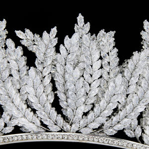Luxe mariée Zircon diadèmes couronne mariage haute qualité diamant cheveux accessoires diadèmes princesse Pageant feuille strass coronas - Product Image 5