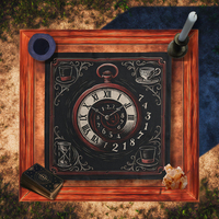 Tissu de lecture de cartes de tarot en velours |   Tapis de divination au design d'une horloge vintage pour le tarot, l'oracle et les rituels spirituels
