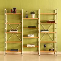 Estantería Industrial moderna de 5 niveles, estantería inclinada de madera para libros para comedor escolar o sala de estar, muebles para el hogar