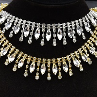 Goutte d'eau diamant frange strass garniture bijoux à bricoler soi-même vêtements accessoires chapeaux taille chaîne cheval oeil cristal gland chaîne
