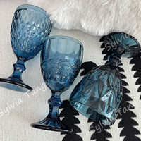 300ml vente en gros Vintage Cocktail verre à vin tasse bord doré multi couleur verrerie fête de mariage vert bleu violet rose gobelets