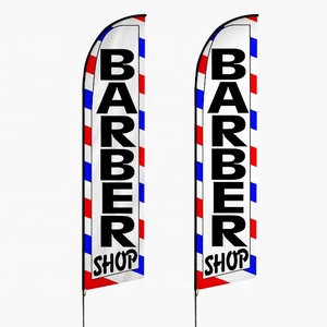 批发定制户外广告飞扬沙滩旗帜横幅促销羽毛旗理发店理发户外 - Product Image 2