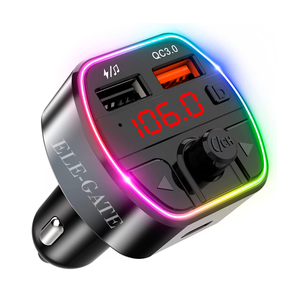 Émetteur FM Bluetooth 5.0 pour voiture avec lumière LED RVB et double ports USB - Product Image 1