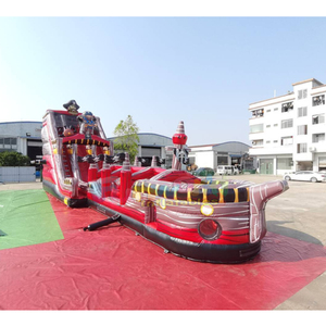 Commercial grade large toboggan gonflable black pearl <b>inflatable</b> pirate ship slide for outdoor party - Product Image 5
