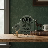 Plaque commémorative familiale en acrylique transparent, style minimaliste et luxueux, cadeau décoratif pour papa, fille, fils, gravée au laser, imprimée UV