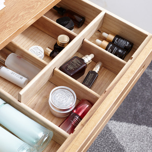 Solid <b>Wood</b> Makeup Desk With Drawer 60Cm Width Minimalist <b>Dressing</b> <b>Table</b> For Bedroom Vanity Storage Organizer - Product Image 5