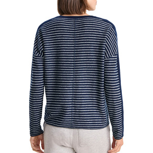 Vente en gros de pull en tricot personnalisé pour femmes motif rayé 100% coton col rond tricot décontracté de haute qualité pull surdimensionné OEM/ODM - Product Image 4