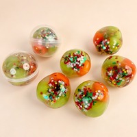 Jouet anti-stress en TPR souple, boule à presser en forme de pomme de Noël, scintillante et cristalline, pour la vente en gros