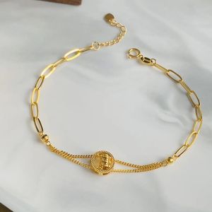 Xinfly High Quality 18K Real Gold Twist Bracelet Trendy Au750 Adjustable Heart Pendant Jewelry <b>Rope</b> <b>Chain</b> for Women - Product Image 4