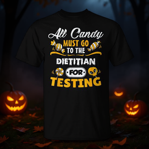 T-shirt d'Halloween pour diététicien, tous les bonbons doivent aller chez le diététicien pour être testés, chemise de costume amusante - Product Image 3