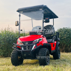 Buggy de Golf Todoterreno de 4 Plazas, Color Azul Cielo Brillante, Parachoques Delantero Metálico, Neumáticos de Banda Profunda, para Viajes Diarios al Aire Libre en Lagos, Villas y Ranchos - Product Image 4