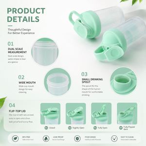 ขวดเชคโปรตีนแบบพกพา 500 มล. ปลอดสาร BPA พร้อมลูกบอลผสม ป้องกันการรั่วซึม สำหรับออกกำลังกาย ฟิตเนส และกีฬา  พร้อมโลโก้สั่งทำได้ - Product Image 2