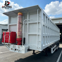 Semi-remorque benne arrière à 3 essieux, type caisse, basculante hydraulique, en acier, capacité maximale 45T, pour le transport de sable, minerai, gravier, matériaux de construction en vrac
