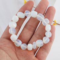 Bracelet en quartz rose naturel en gros, bracelet extensible en perles de quartz rose, bijoux de guérison en cristal