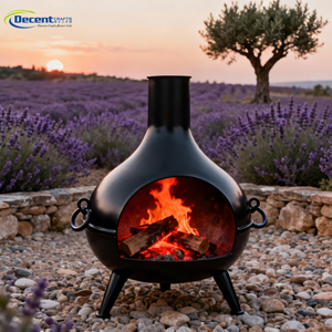 Brasero Ron, robuste, résistant aux intempéries, en forme d'ampoule, idéal pour les propriétaires de maisons rurales françaises, parfait pour les champs de lavande de la Provence - Product Image 1