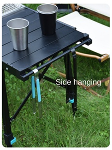Tavolo Pieghevole in Lega di Alluminio Sollevabile per Esterni, Portatile, per Campeggio, BBQ, Combinazione con Fornello da Campeggio IGT - Product Image 2