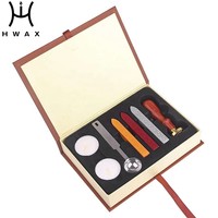 Kit de sceau à cire rond personnalisé avec poignée en bois vintage, conçu pour les invitations de mariage, les enveloppes, les projets de bricolage