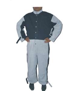 Traje de cuero con chorro de arena, bata hecha de cuero de vaca de primera calidad, forro interior de algodón, 260 gsm - Product Image 3