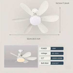 <span class=keywords><strong>Ventilateur</strong></span> de plafond avec lumière et télécommande, prise E27, <span class=keywords><strong>ventilateur</strong></span> de plafond avec lumière pour salle à manger, salon - Product Image 4