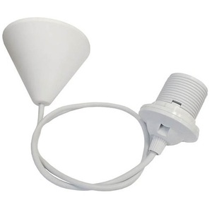 E27 Pendant <b>Ceiling</b> <b>Light</b> With Cone Shade White Wire Cord For Indoor Lighting - Product Image 1