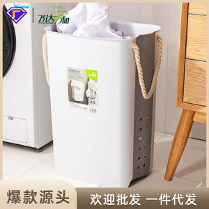 Folding Laundry <b>Basket</b> Rectangle Wall Mounted Thickened <b>Plastic</b> Breathable Clothes Organizer Foldable Storage <b>Basket</b> - Product Image 5