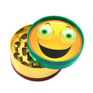 Mini cara sonriente expresión 30 mm Metal Aleación de Zinc 3 capas hierba tabaco molinillo para fumar accesorio logotipo personalizado - Product Image 2